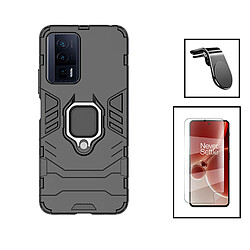 PHONECARE Kit Film Hydrogel Full Cover Avant + Coque 3X1 Military Defender + Support Magnétique L pour Xiaomi Poco F5 Pro - Noir