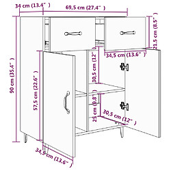 vidaXL Buffet noir 69,5x34x90 cm bois d'ingénierie pas cher