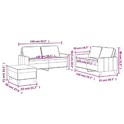 vidaXL Ensemble de canapés 3 pcs avec coussins Gris foncé Velours pas cher