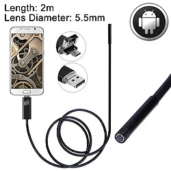 Wewoo Endoscope numérique pour le plus récent OTG Android Phone, Longueur: 2m, Diamètre de l'objectif: 5.5mm 2 en 1 Micro USB et USB Étanche Serpent Caméra d'inspection avec 6 LED