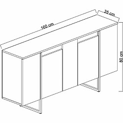 Avis Hanah Home Buffet en aggloméré pieds en métal Luxe blanc et doré.