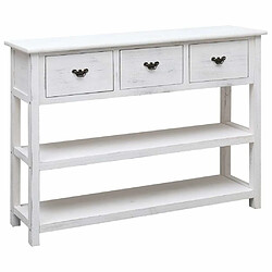 Maison Chic Buffet,Meuble de Rangement,commode pour salon,Cuisine Blanc antique 108x30x76 cm Bois de Paulownia massif -MN47550