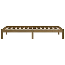 Maison Chic Lit adulte - Lit simple Cadre de lit,Structure du lit Contemporain Marron miel Bois de pin massif 100x200 cm -MN32368 pas cher