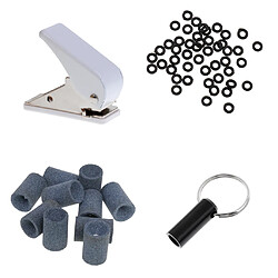 Perforatrice d'Ailettes Vol de Fléchette + 100pcs Rondelles + Outil d'Extracteur + Affûteuse Pierre de Sable Accessoire Jeu Fléchettes Perforateur de frappe