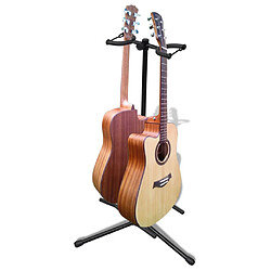 vidaXL Stand de double guitare pliable