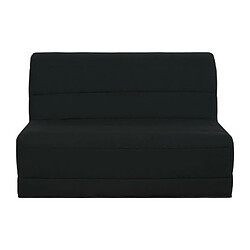 Banquette BZ 140x190 - Tissu noir - MELISSA 