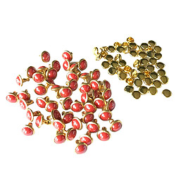 50 jeux de goujons en métal à dôme rivets pour maroquinerie diy 7.5mm rouge