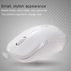 Wewoo Souris sans fil blanc pour Ordinateur Portable, PC, Distance Sans Fil: 30m 2.4GHz 1600 DPI Professionnel Optique Sans Muet Silencieux Mini Sans pas cher