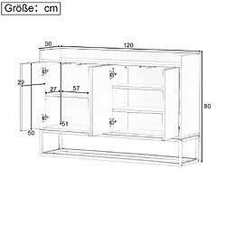 Avis Sweiko Buffet moderne de style minimaliste Armoire buffet 4 portes sans poignées pour salle à manger, salon, cuisine (noir)