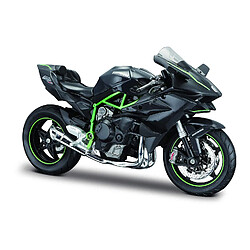 Maisto Miniature de Moto Kawasaki Ninja H2R, modèle Authentique, échelle 1:12, avec Ressort et Support latéral Pliable, 17 cm, Noir (5-16880)