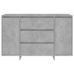 Maison Chic Buffet commode,console avec 3 tiroirs pour rangement Gris béton 120x41x75 cm Aggloméré -MN67307 pas cher