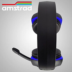 Avis Casque Pro Gamer Amstrad Basic AMS H555 bleu avec Rétroéclairage LED - 40mm Power Bass avec micro intégré, réglage volume