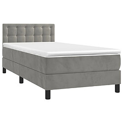 Avis Sommier à lattes et LED,Cadre à lattes de lit avec matelas pour Adulte Gris clair 80x200cm -MN52169