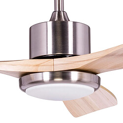 Avis Ventilateur Plafond Kekai Tramontana DC 132x40cm 55W Argent avec Pales en Bois, Lumière Réglable, Minuterie, Application Smart