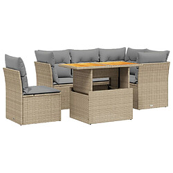 vidaXL Salon de jardin avec coussins 5 pcs beige résine tressée