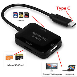 CABLING® Lecteur de Carte USB de Type C - lecteur de carte USB C pour carte SD/carte micro SD/TF carte pour 2016 MacBook Pro et plus périphériques USB C