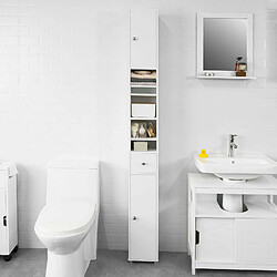 SoBuy BZR34-W Meuble de Rangement Salle d Bain Meuble Colonne Armoire de Toilette Meuble WC 