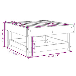 vidaXL Repose-pied de jardin blanc bois de pin massif pas cher