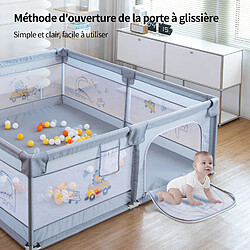 Acheter IKIDO Parc pour bébé avec base antidérapante et filet respirant, barrière de securité enfant, parc de jeu avec porte de sécurité clôture de jeu pour bébé (gris)