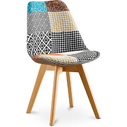 ICONIK INTERIOR Chaise à manger Denisse design scandi rétro - multicolore premium Nouvelle Édition - Patchwork Patty Multicolore