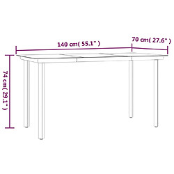 vidaXL Ensemble à manger de jardin 7 pcs noir résine tressée et acier pas cher