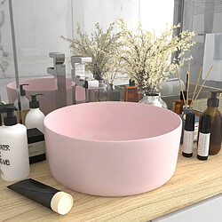 vidaXL Lavabo rond de luxe Rose mat 40x15 cm Céramique