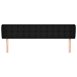 Avis Maison Chic Tête de lit scandinave avec oreilles,meuble de chambre Noir 203x23x78/88 cm Tissu -MN91311