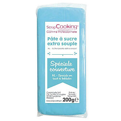 Scrapcooking Pâte à sucre de couverture bleu 200 g