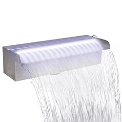 vidaXL Fontaine rectangulaire de piscine avec LED Inox 30 cm 