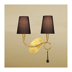 Luminaire Center Applique murale Paola avec interrupteur 2 Ampoules E14, doré peint avec Abat jour noirs &amp; verre ambré goutelettes Coloris : doré peint, verre ambré Coloris de l'abat jour : noir Largeur en Cm : 32 Hauteur en Cm : 34 Profondeur en Cm : 21 Poids en Kilos : 0,80 Type d'ampou