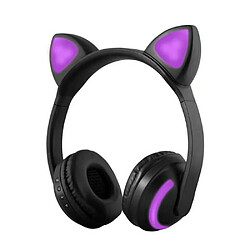 Avis ZW-19 Sans Fil Bluetooth Casque Lumineux Chat Oreille Écouteurs Stéréo Musique Casque Mains Libres w / Mic Coloré Lumière Réglable