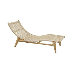 Aubry Gaspard Chaise bain de soleil en teck et cannage synthétique BAIA Vague. Chaise bain de soleil en teck et cannage synthétique BAIA Vague