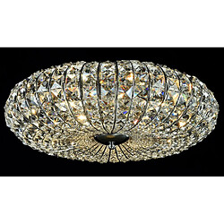 MAYTONI Plafonnier affleurant nickel et cristal, 6 lumières, E14