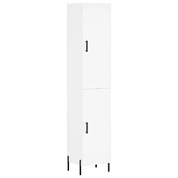 Maison Chic Buffet,Meuble de Rangement,commode pour salon,Cuisine Blanc 34,5x34x180 cm Bois d'ingénierie -MN83163