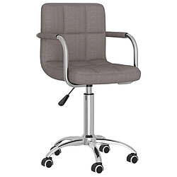 vidaXL Chaise pivotante de salle à manger Taupe Tissu 