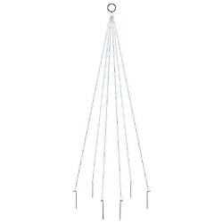 vidaXL Sapin de Noël sur mât de drapeau 108 LED Blanc froid 180 cm