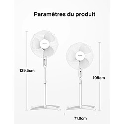 Acheter PELONIS Ventilateur sur Pied Silencieux avec télécommande, 3 pales de 40 cm de diamètre