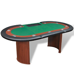 Avis vidaXL Table de poker pour 10 joueurs avec espace de croupier Vert