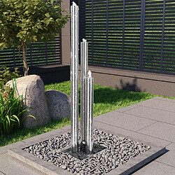 vidaXL Fontaine de jardin Argenté 48x34x153 cm Acier inoxydable