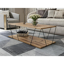 Vente-Unique Table basse - Naturel et noir - DELORY 