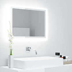 vidaXL Miroir à LED de bain Blanc brillant 60x8,5x37 cm Acrylique 