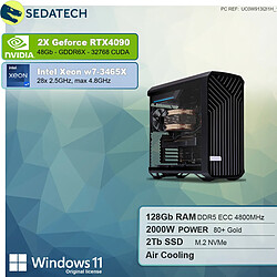 Sedatech Workstation Pro • Intel Xeon-3465X • 2x RTX4090 • 128 Go RAM • 2To SSD M.2 • Windows 11 Pro