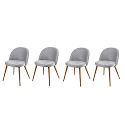 Decoshop26 Lot de 4 chaises de salle à manger tissu velours gris clair en bois style rétro CDS04518 