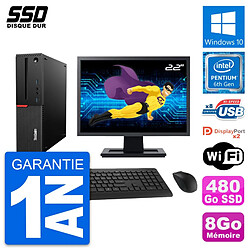 PC Lenovo M800 SFF Ecran 22" Intel G4400 RAM 8Go SSD 480Go Windows 10 Wifi · Occasion 