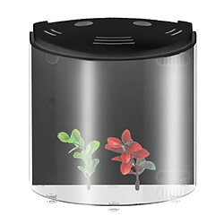 Universal 5L Aquarium USB LED Filtration Simulation Waterworks Portable Mini Aquarium Home Decoration 180 Degrees Open Living Room Desk | Aquarium Tank (Noir)