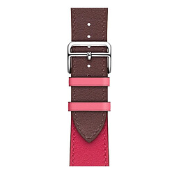 Avis Wewoo Bracelet pour en cuir bicolore à boucle unique Apple Watch séries 3 et 2 et 1 42 mmrouge vineux + rose foncé + clair