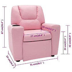 vidaXL Fauteuil inclinable enfants Similicuir Rose pas cher