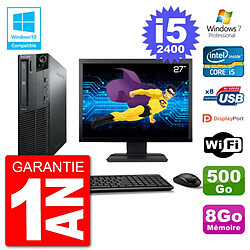 PC Lenovo M82 SFF Ecran 27" i5-2400 RAM 8Go Disque 500Go Graveur DVD Wifi W7 · Occasion 