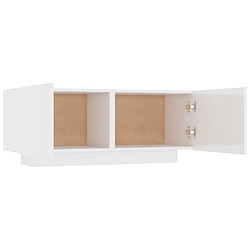 Acheter Maison Chic Meuble TV scandinave - Banc TV pour salon Blanc brillant 100x35x40 cm Aggloméré -MN49711