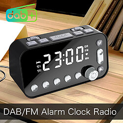 Radio réveil numérique Portable DAB + FM avec fonction minuterie de sommeil, Radio stéréo à piles